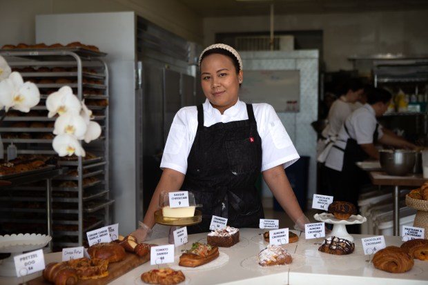 DANVILLE, CALIFORNIA - JULY 28: Gaby Lubaba poses for a portrait at her new bakery, East Bay Bakery on Thursday, July 28, 2022. (Wangyuxuan Xu/Bay Area News Group)